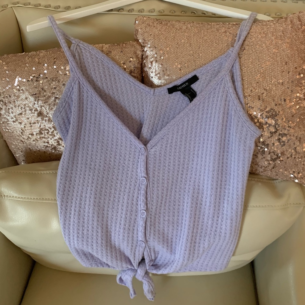 Purple knit tie top